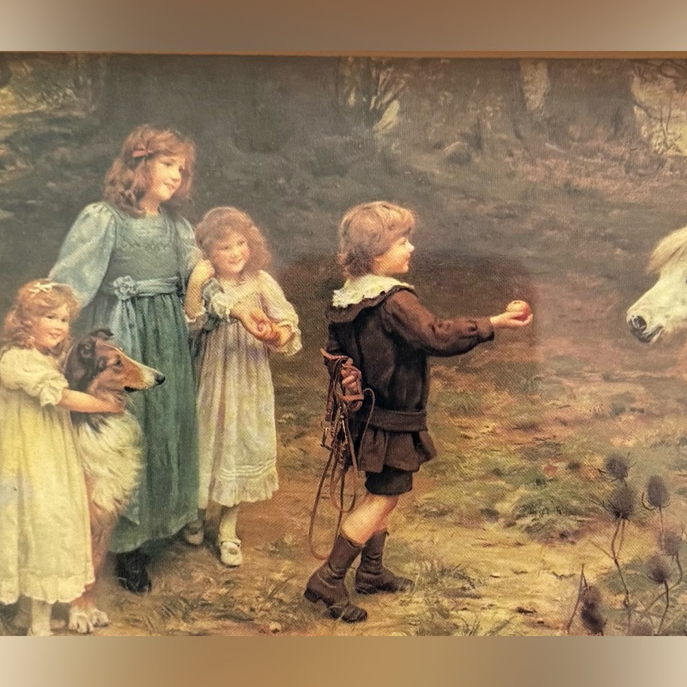 “A Tempting Bait” Oak framed Elsey print - Picture 3 of 4
